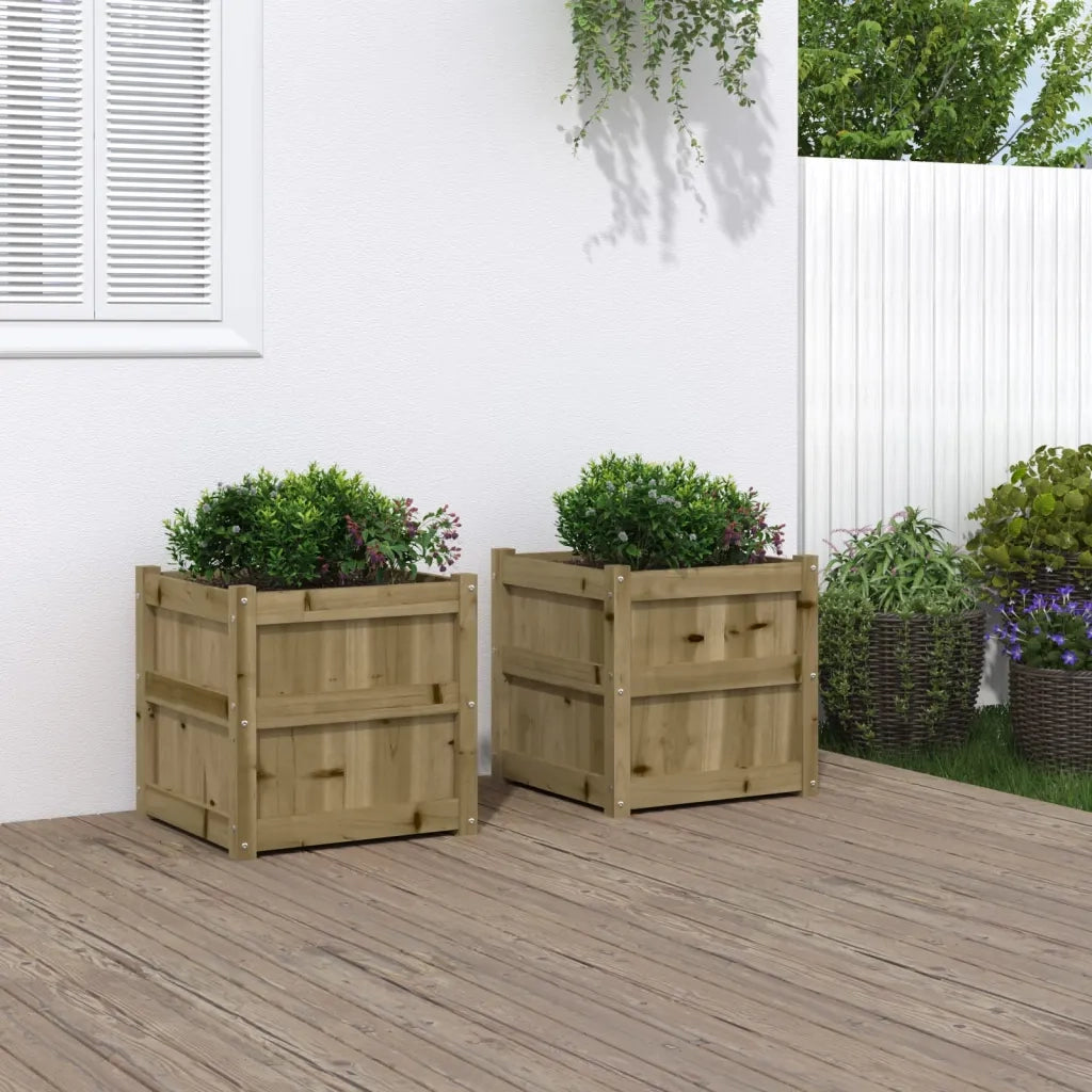 Fioriere da Giardino 2 pz in Legno di Pino Impregnatocod mxl 108694