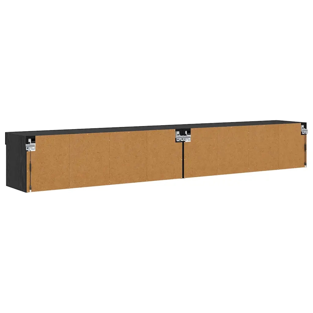 Set mobile TV con LED 2 pcs Rovere Nero 100 x 30 x 30 cm 882970