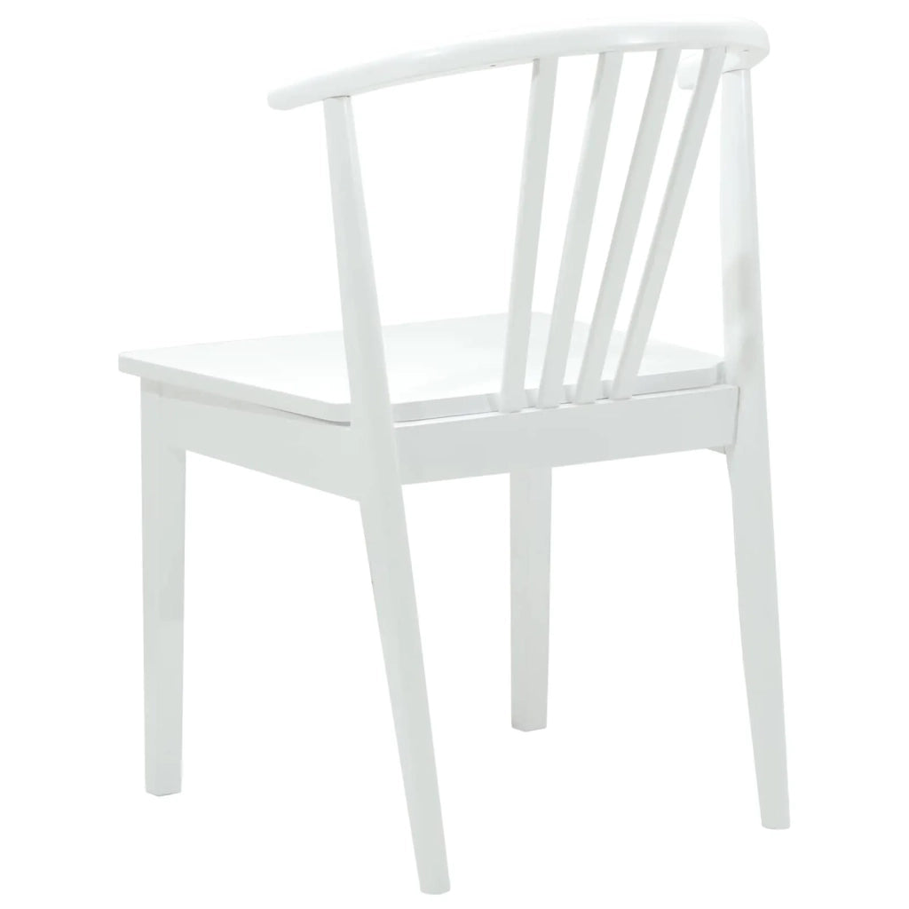 Sedia da pranzo 2 pcs Bianco Legno di gomma massiccio