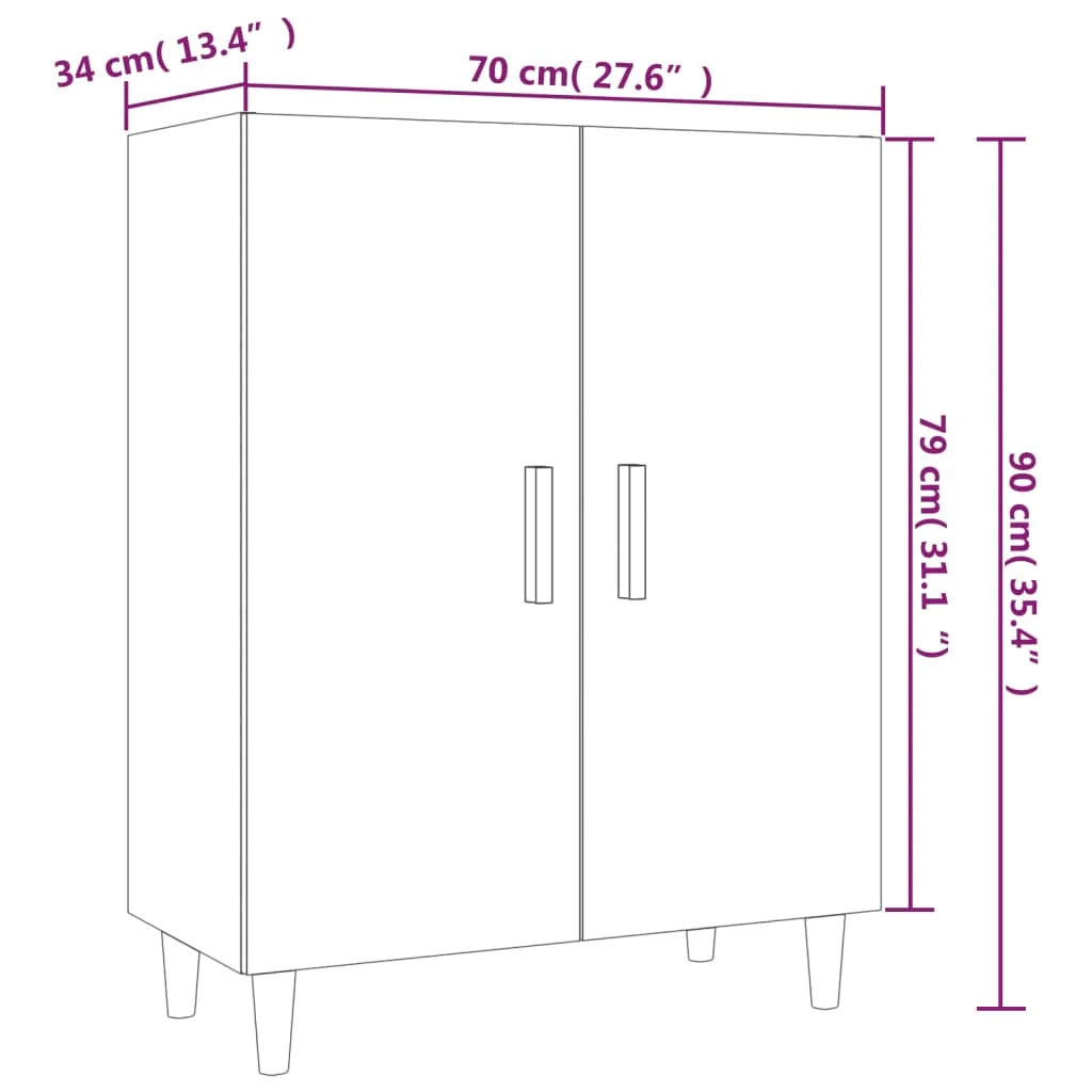 Buffet credenza cassettiera armadio mobile contenitore organizer per cucina soggiorno salotto 70 x 34 x 90 cm legno ingegnerizzato marrone 02_0031087