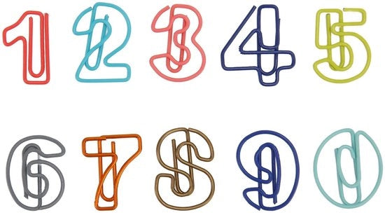 Clip per carta 100 pezzi - Stile numerico - Antiscivolo - Organizzazione archivi - Ufficio/Scolastico - Disegno giocoso - Clip ufficio