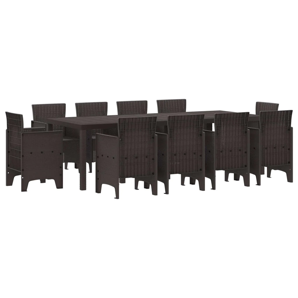 Set da Pranzo per Giardino 11 pcs Marrone Polipropilene 3378597