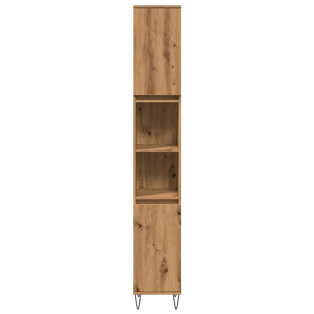 Mobiletto da bagno classico 30 x 30 x 190 cm in legno di rovere ingegnerizzato finitura artigianale 02_0051080