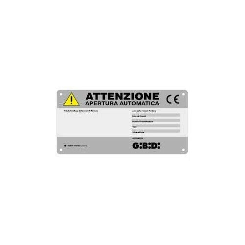 TARGA CANCELLO AUTOMATICO GIBIDI AJ75800 AUTOMAZIONE AUTOMATISMI ORIGINALE NUOVO