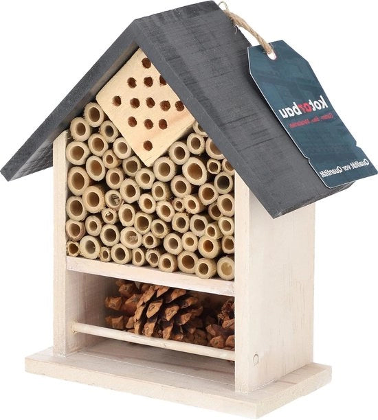 Insectario in legno con funzione di appoggio - ecosostenibile per api, mosche, farfalle e libellule (bianco)