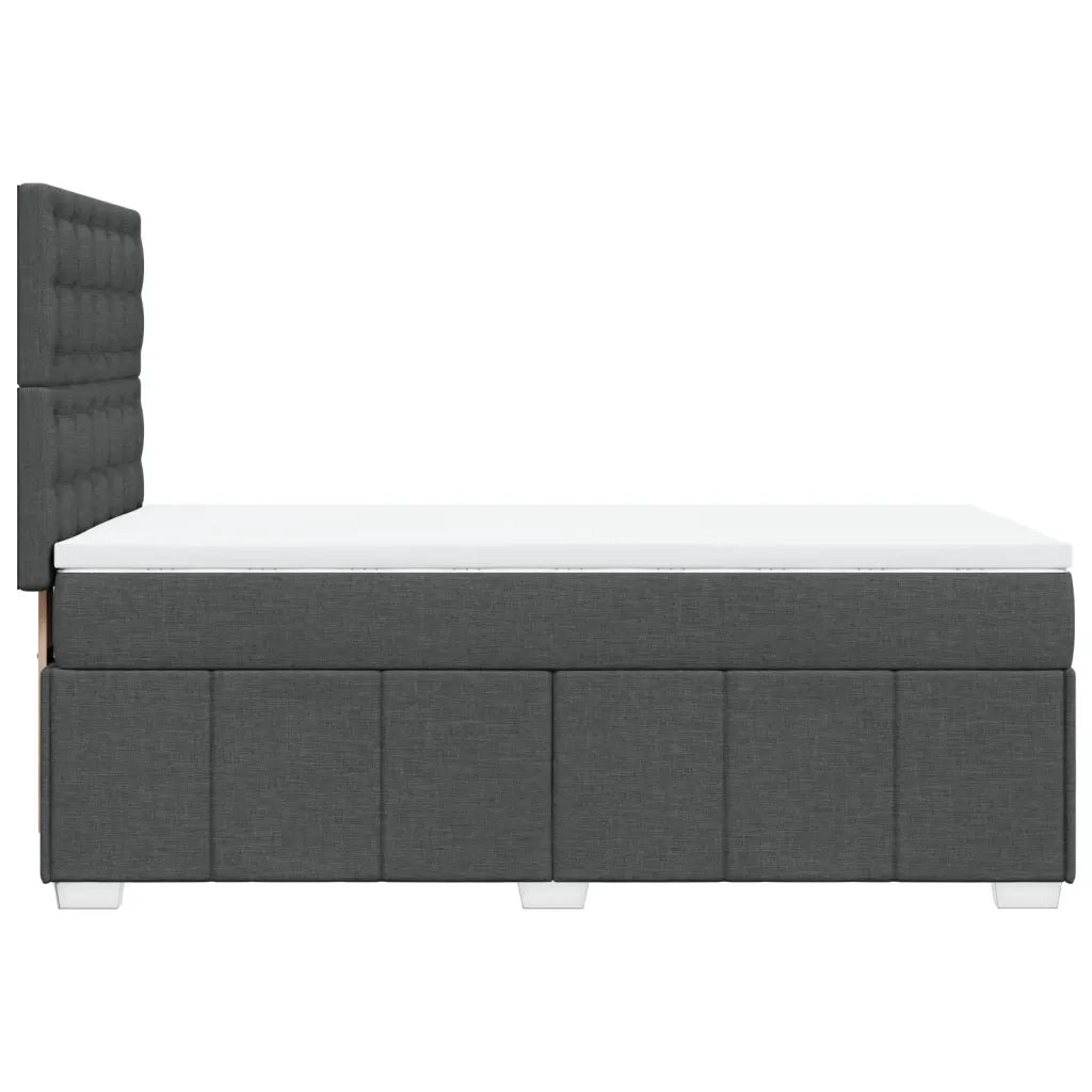 Giroletto a Molle con Materasso Grigio Scuro 80x200 cm Tessuto