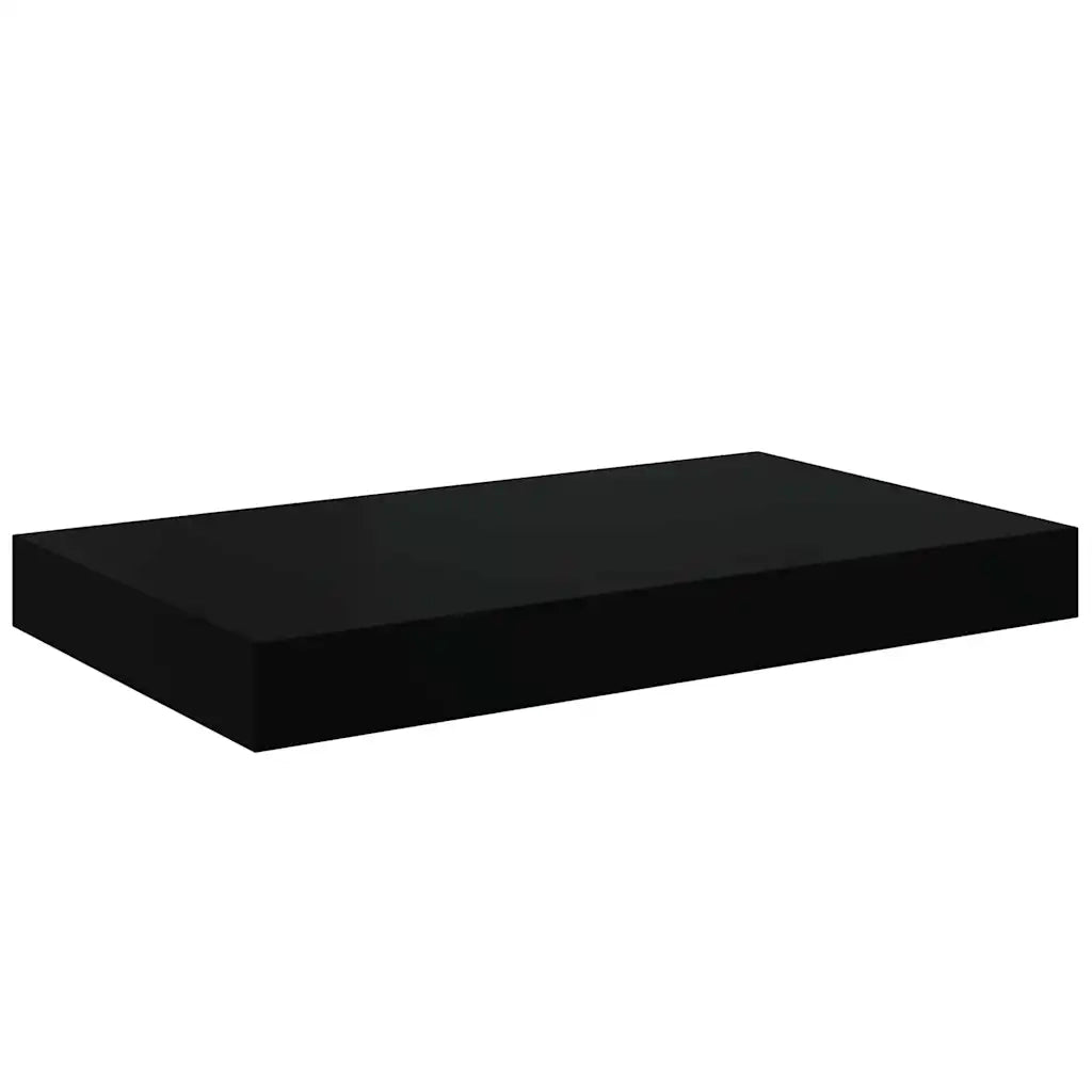 Scaffale a Parete Nero Lucido 40x23,5x3,8 cm in MDF