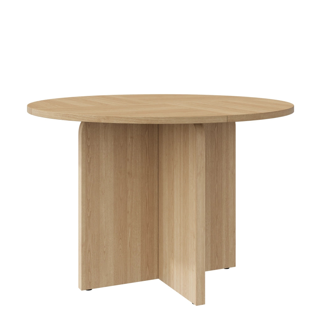 Tavolo da pranzo 4-6 posti - per sala da pranzo e soggiorno - in MDF - diametro 120 cm - rovere
