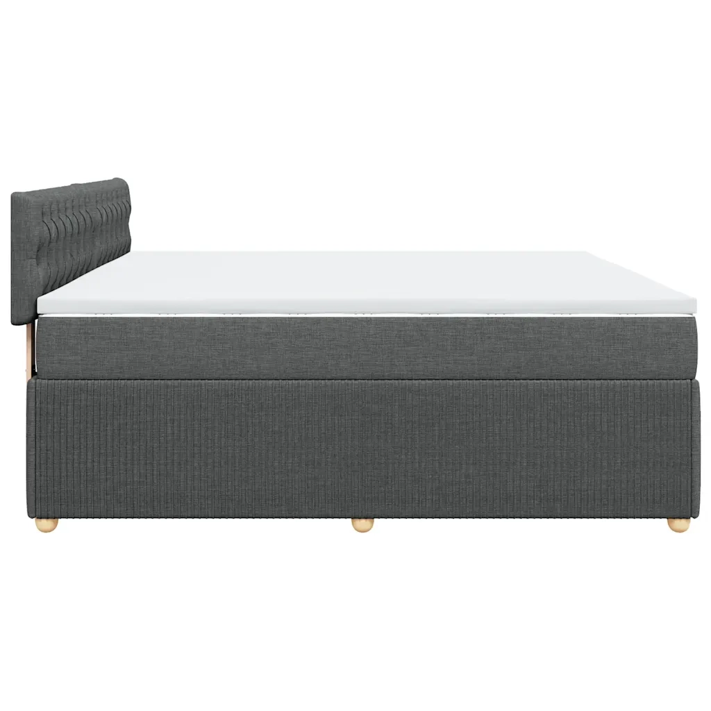 Giroletto a Molle con Materasso Grigio Scuro 180x200 cm Tessuto