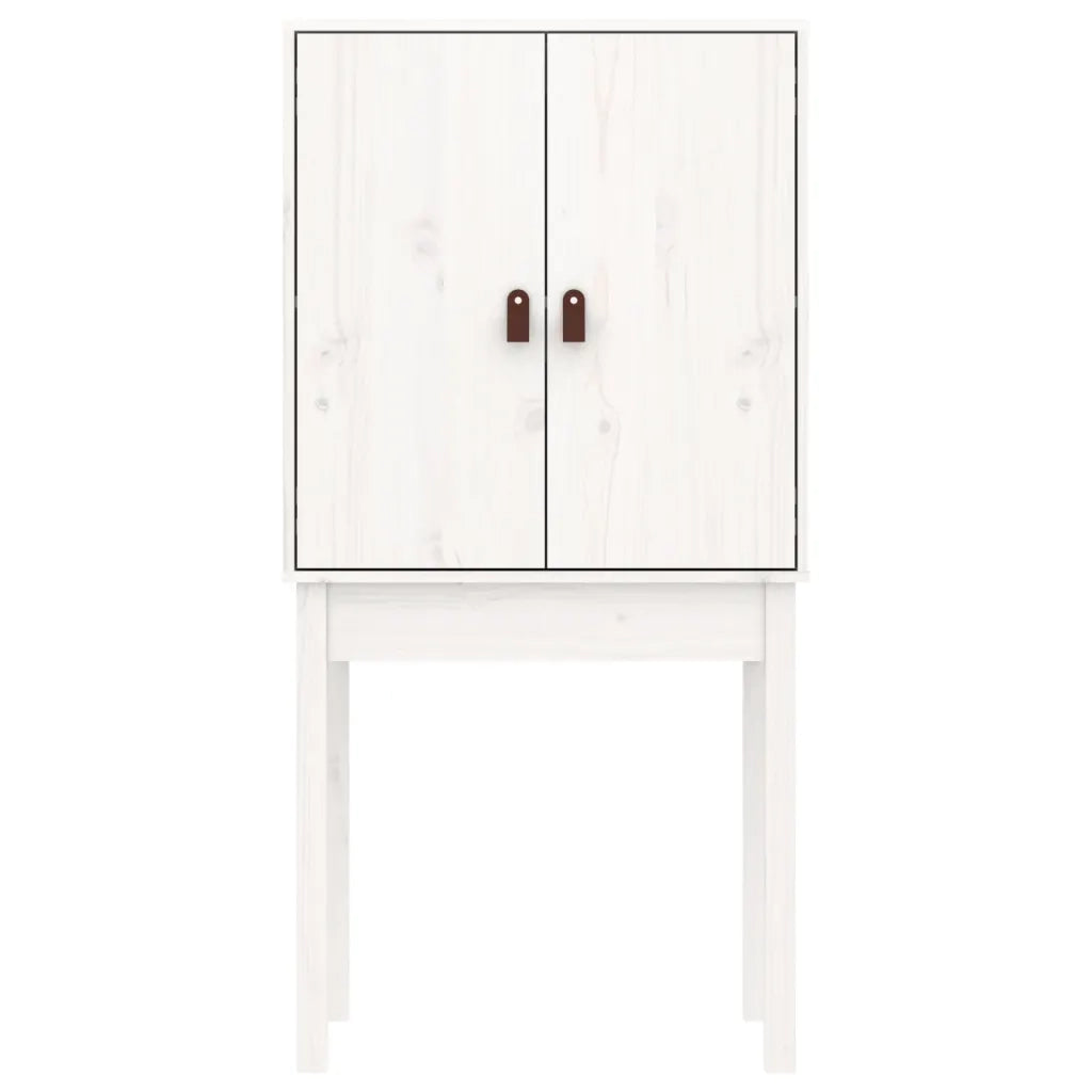 Credenza Bianca 60x40x120 cm in Legno Massello di Pino