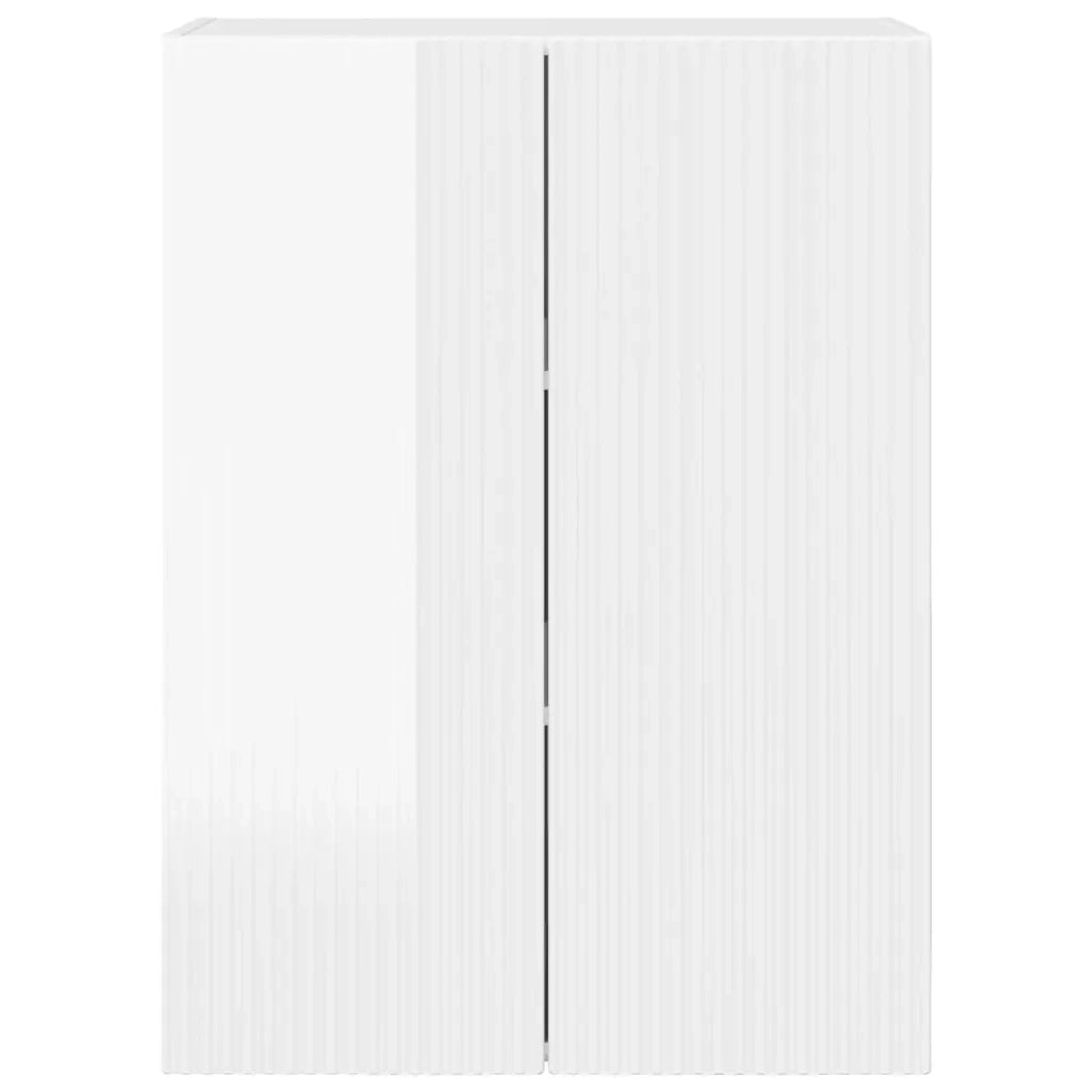 Mobile TV da parete-Mobile TV a Muro-Credenza TV Bianco Lucido 59,5 x 31 x 80 cm