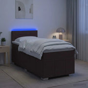 Letto box spring con materasso Marrone Scuro 90 x 200 cm 3452582