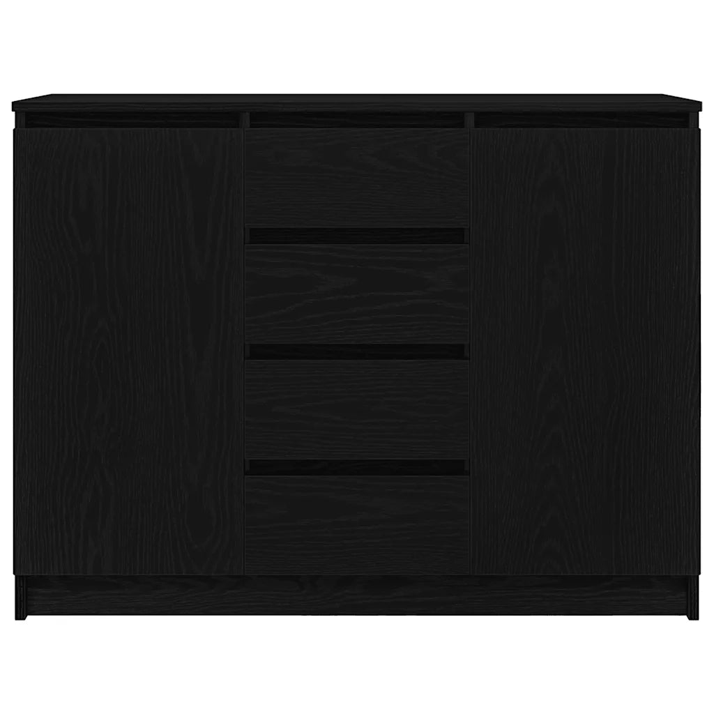 Credenza con Cassetti Rovere Nero 100,5x35x76 cm Truciolato 3328445