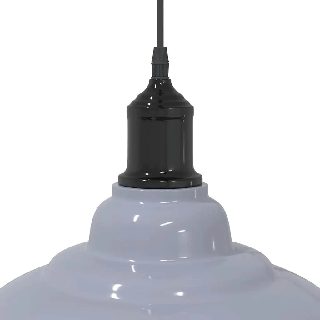 Lampada a sospensione vintage regolabile altezza 31 x 13 cm stile moderno per cucina o soggiorno metallo grigio lucido 02_0058005