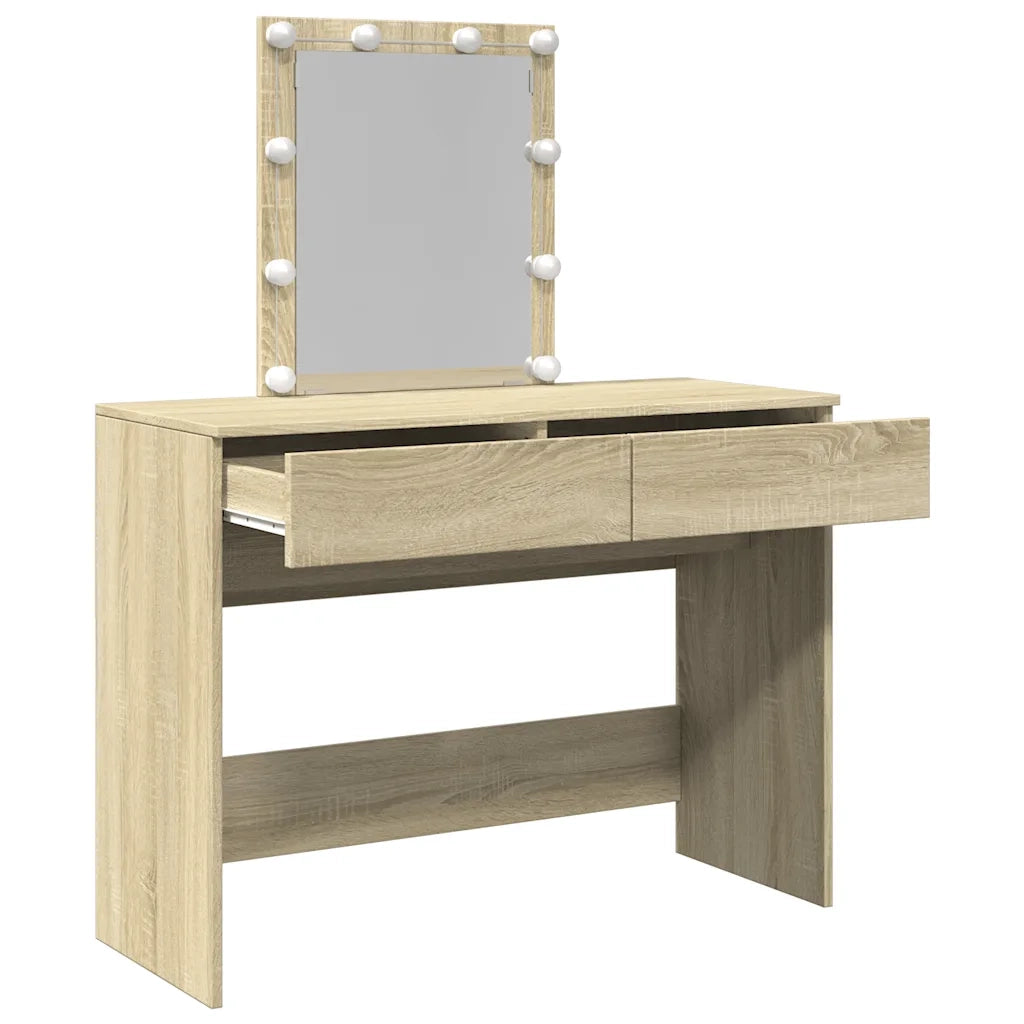 vidaXL Toeletta con LED Rovere Sonoma 100x40x130 cm
