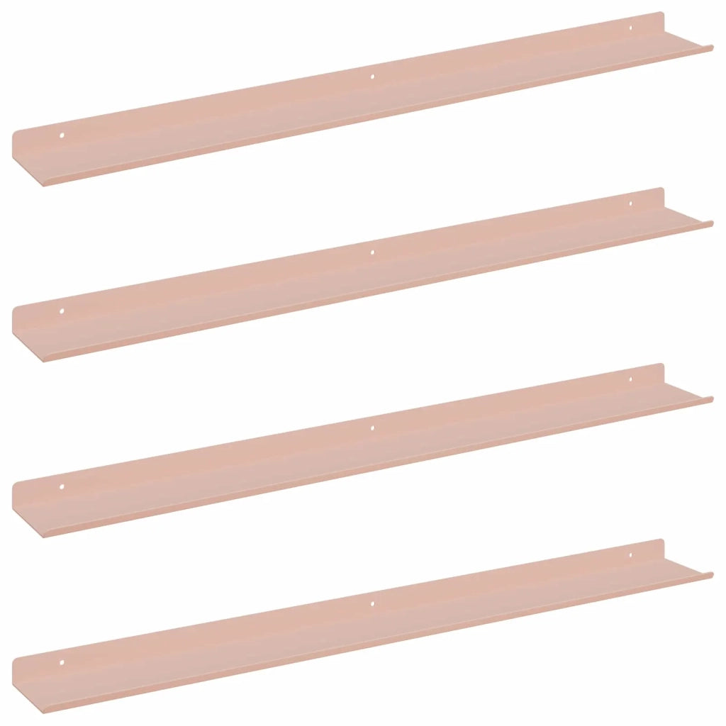 Mensola sospesa 4 pcs Rosa 80 x 9 x 2,5 cm Acciaio 8003975