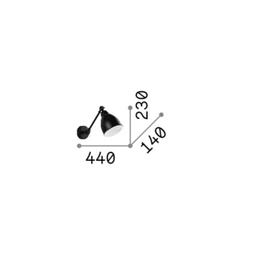 Applique Industrial-Minimal Newton Metallo Cromo 1 Luce E27