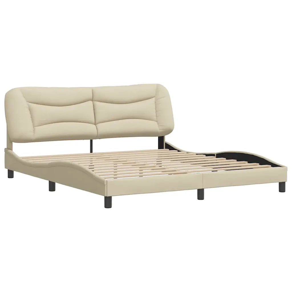 Giroletto senza Materasso-Struttura Letto Hvar Crema 180x200 cm in Tessuto