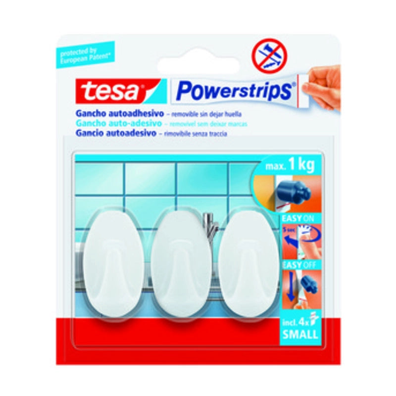 GANCIO ADESIVO TESA POWERSTRIPS PICCOLO B.CO 3 PZ- TESA- 6,0 confezione