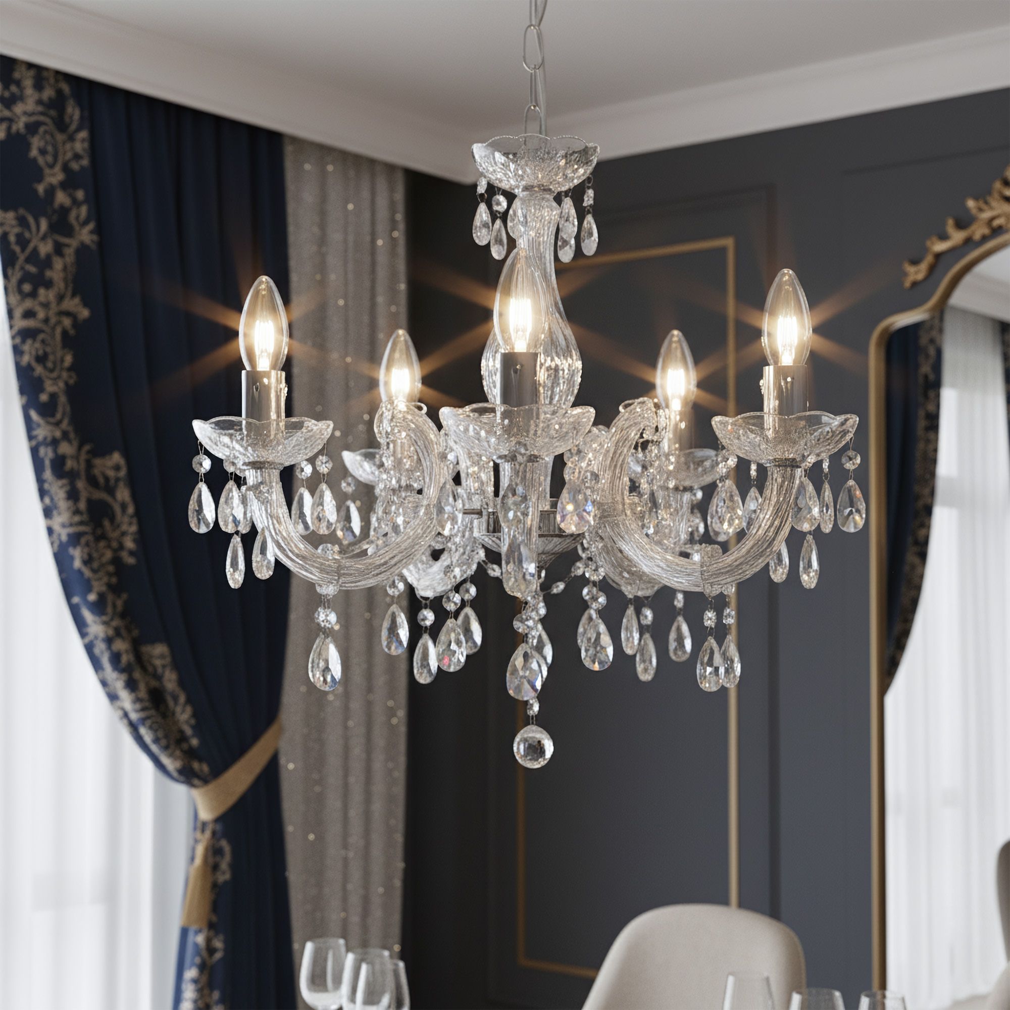 Lampada Da Soffitto Ebt001-5cp Transparent