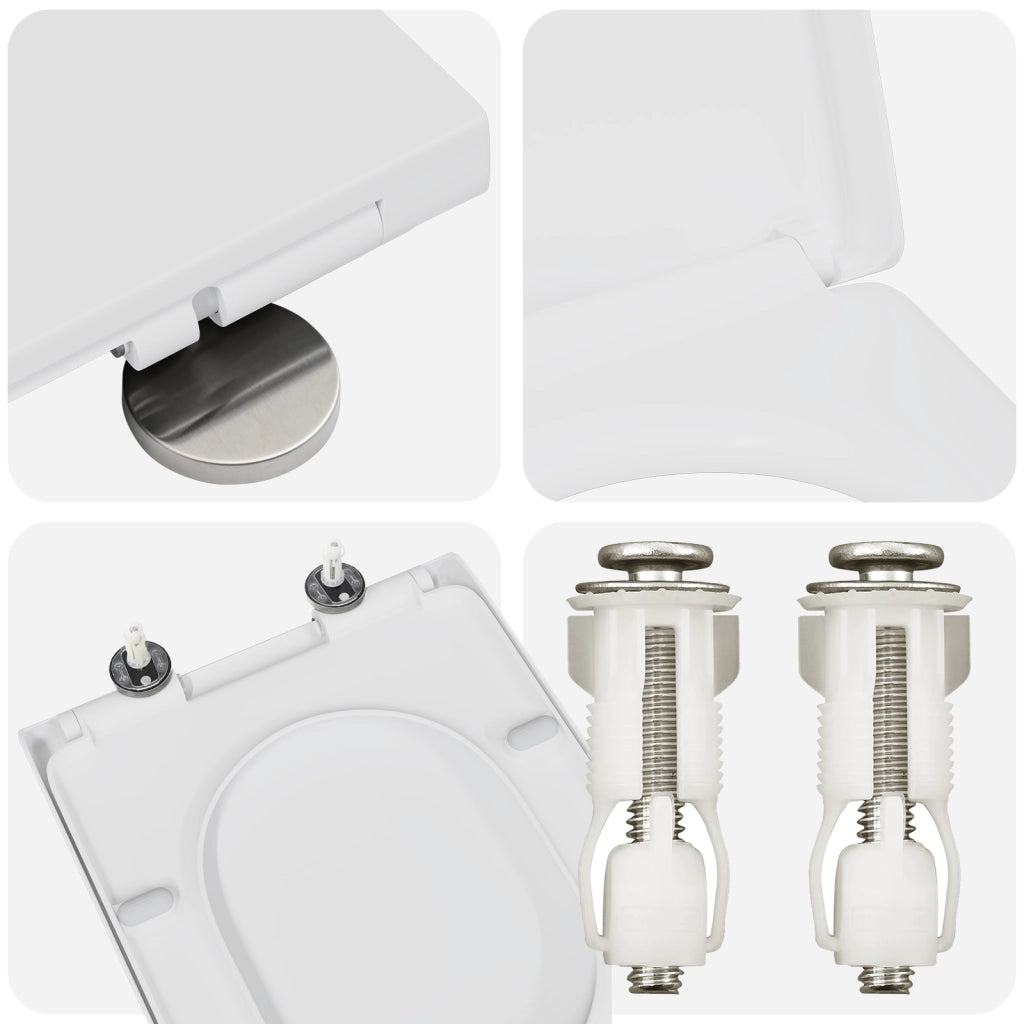 Sedile per Toilette a Rimozione Rapida con Soft Close Duroplast Bianco di