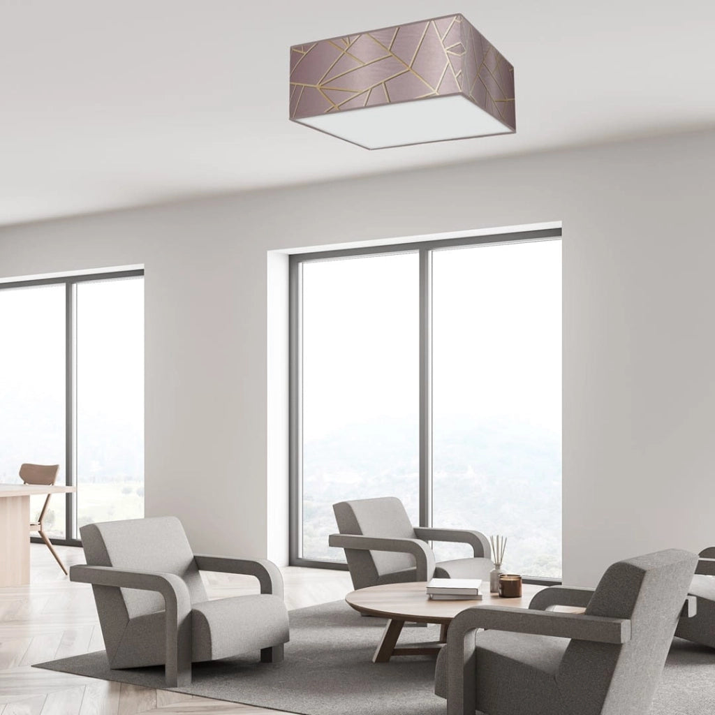 Plafoniera quadrata Ziggy Milagro 3xE27 50cm rosa oro