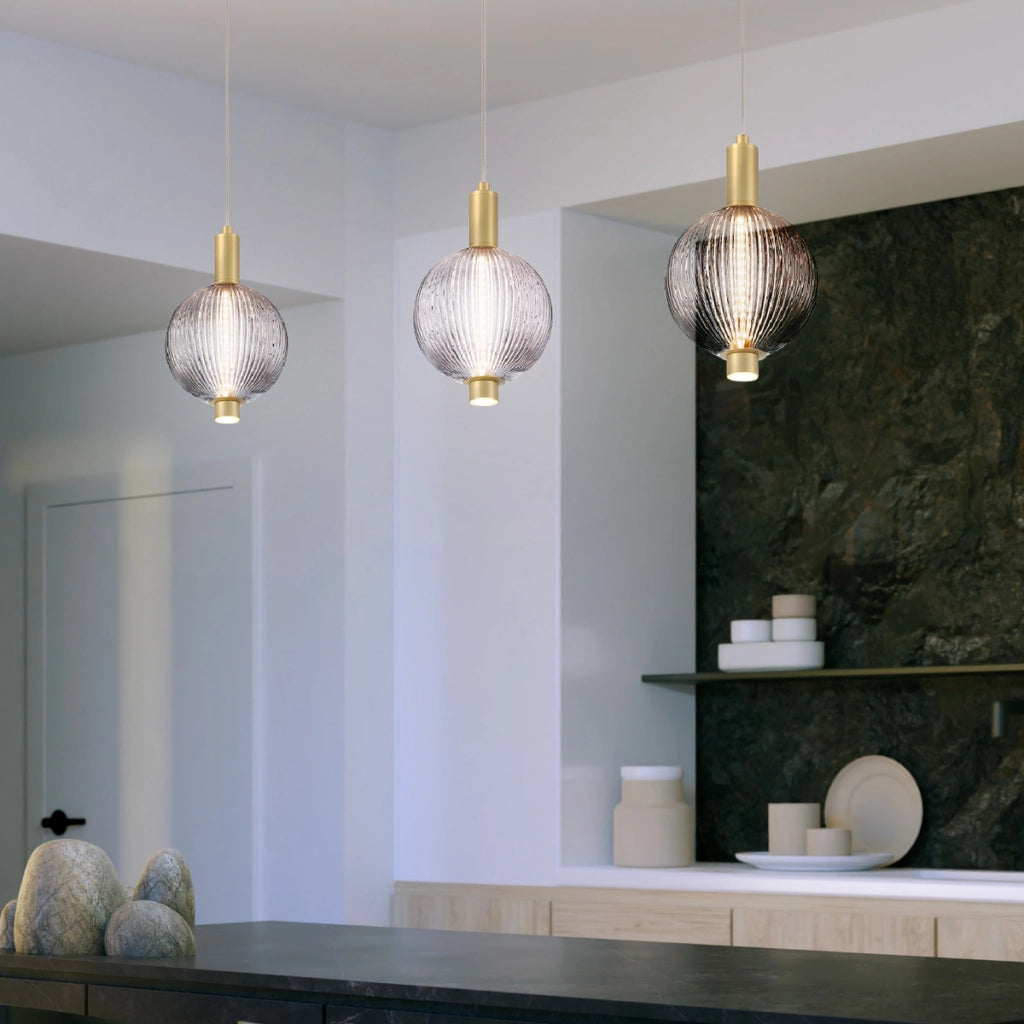 Lampada a sospensione Palmas oro fumé Ø15 LED 12W Quintiesse