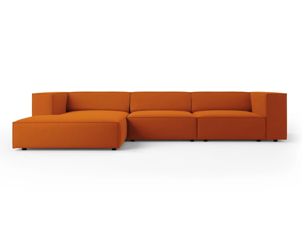Cosmopolitan Design - Divano angolare sinistro "Arendal" 4 posti in velluto terracotta 