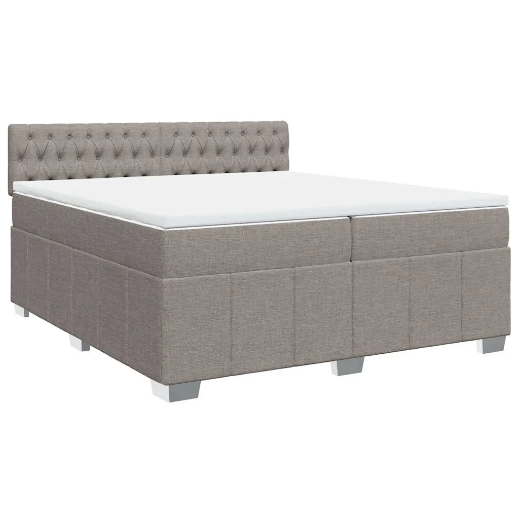 Giroletto a Molle con Materasso Tortora 200x200 cm in Tessuto