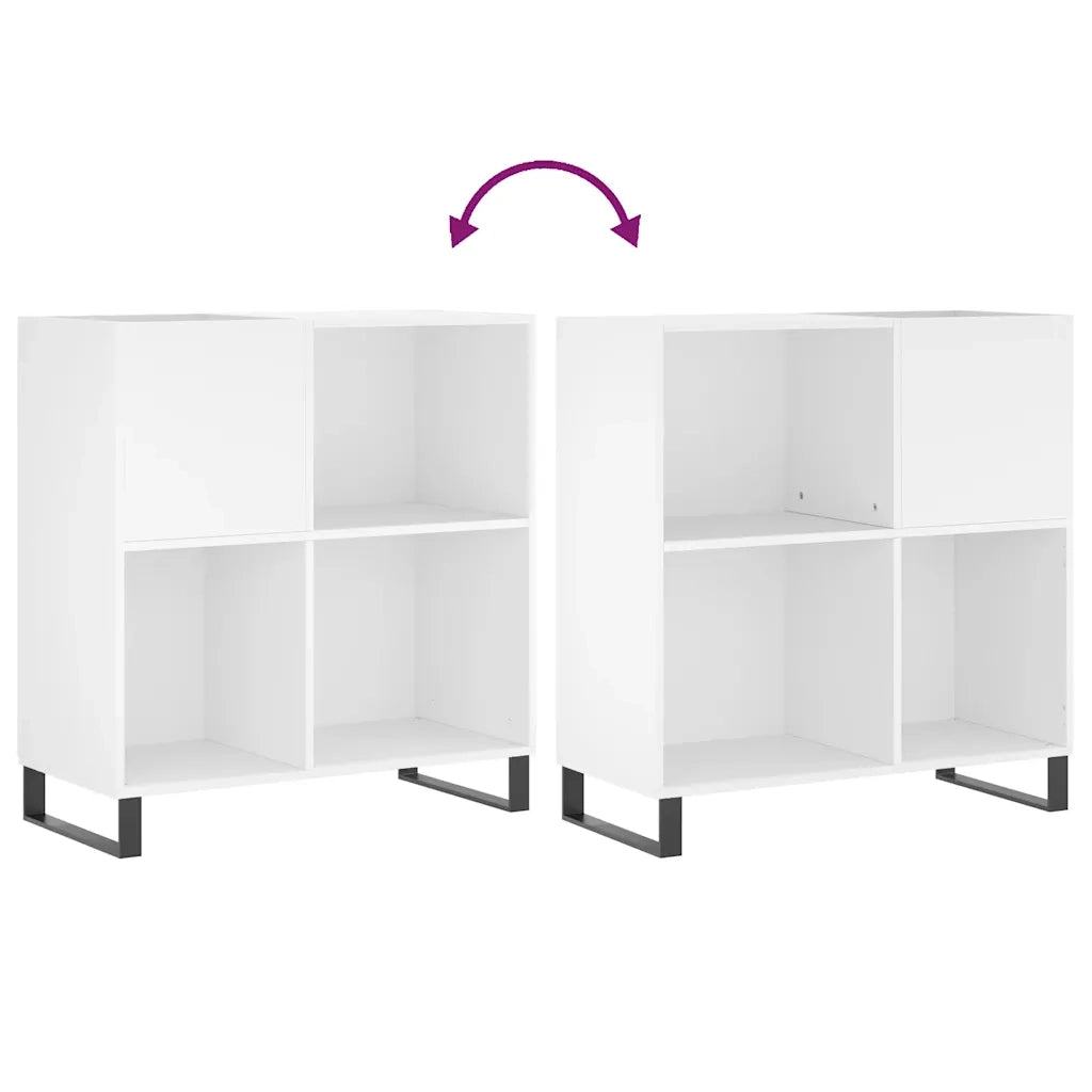 Mobile Porta Dischi Bianco 84,5x38x89 cm in Legno Multistrato 831780