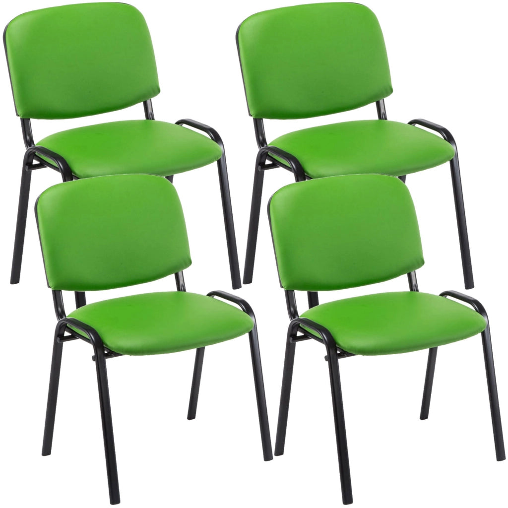 Set 4 Sedie Ufficio Ken Imbottite In Similpelle verde