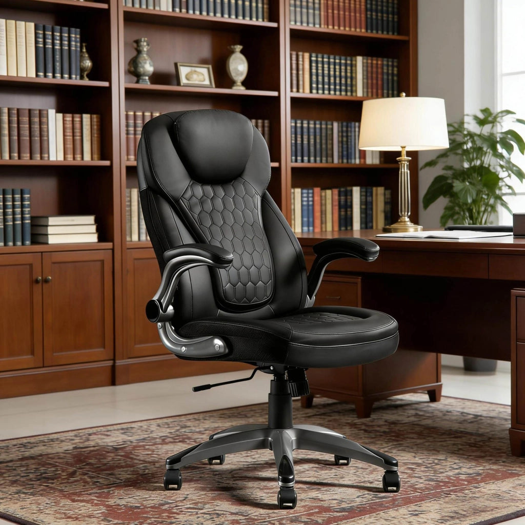Sedia direzionale ergonomica con schienale alto e braccioli ribaltabili