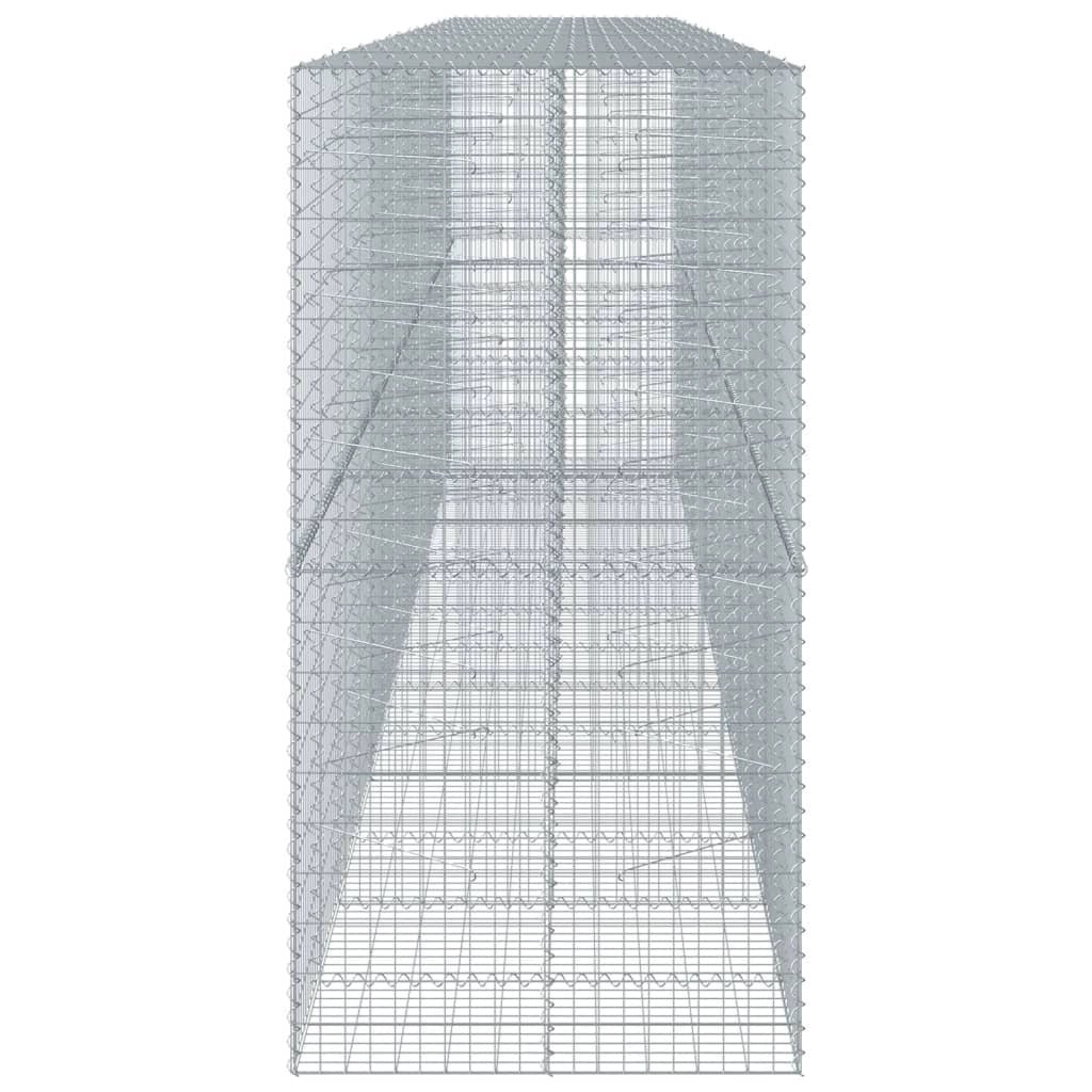 Gabbione recinto a gabbia muro di contenimento con coperchio 700 x 100 x 200 cm ferro zincato argento 02_0040191