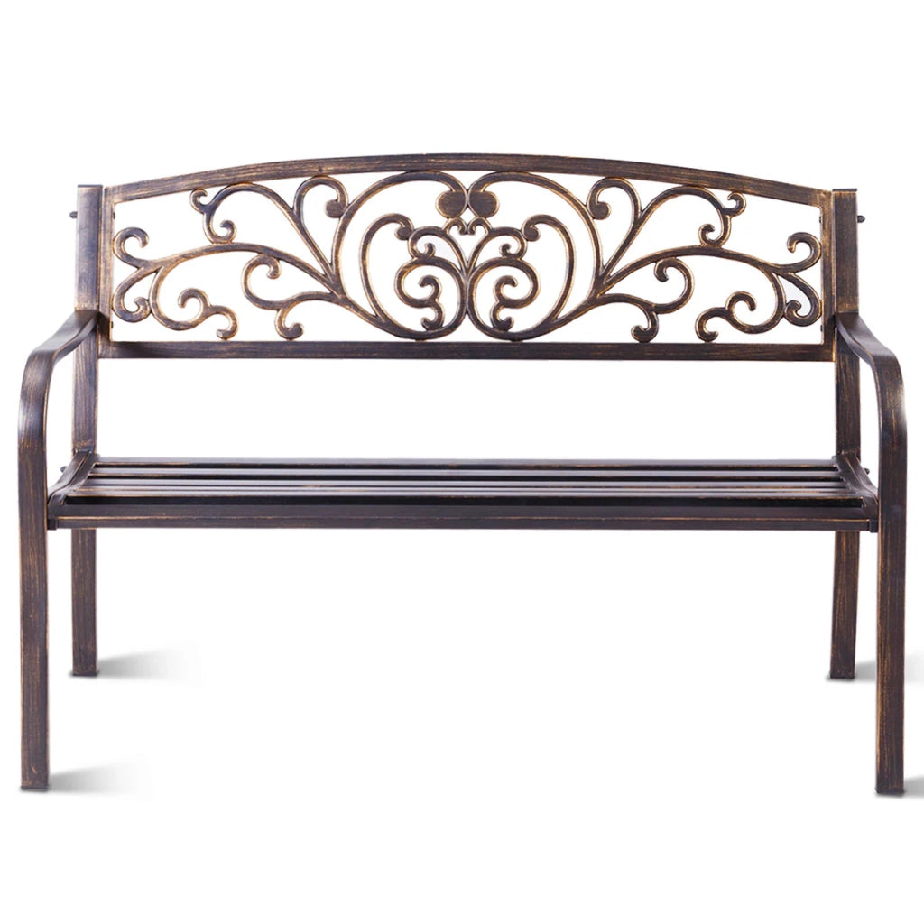 Panca da giardino 127 x 60 x 85 cm alta qualità elegante design romantico metallo nero 20_0020563
