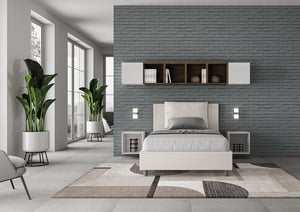 Letto 1 Piazza e Mezzo 120x210 cm con Rete Antea Bianco