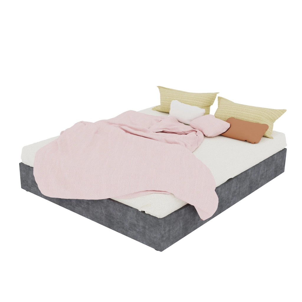 LETTO Telaio 160x200 cm Grigio in Tessuto e Metallo