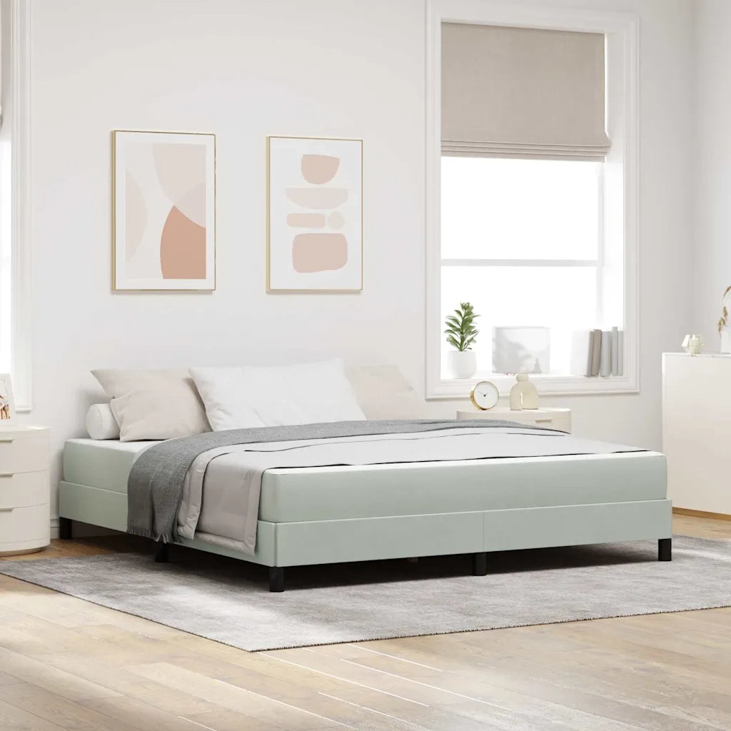 Letto a molle con materasso Grigio chiaro 180 x 200 cm Tessuto