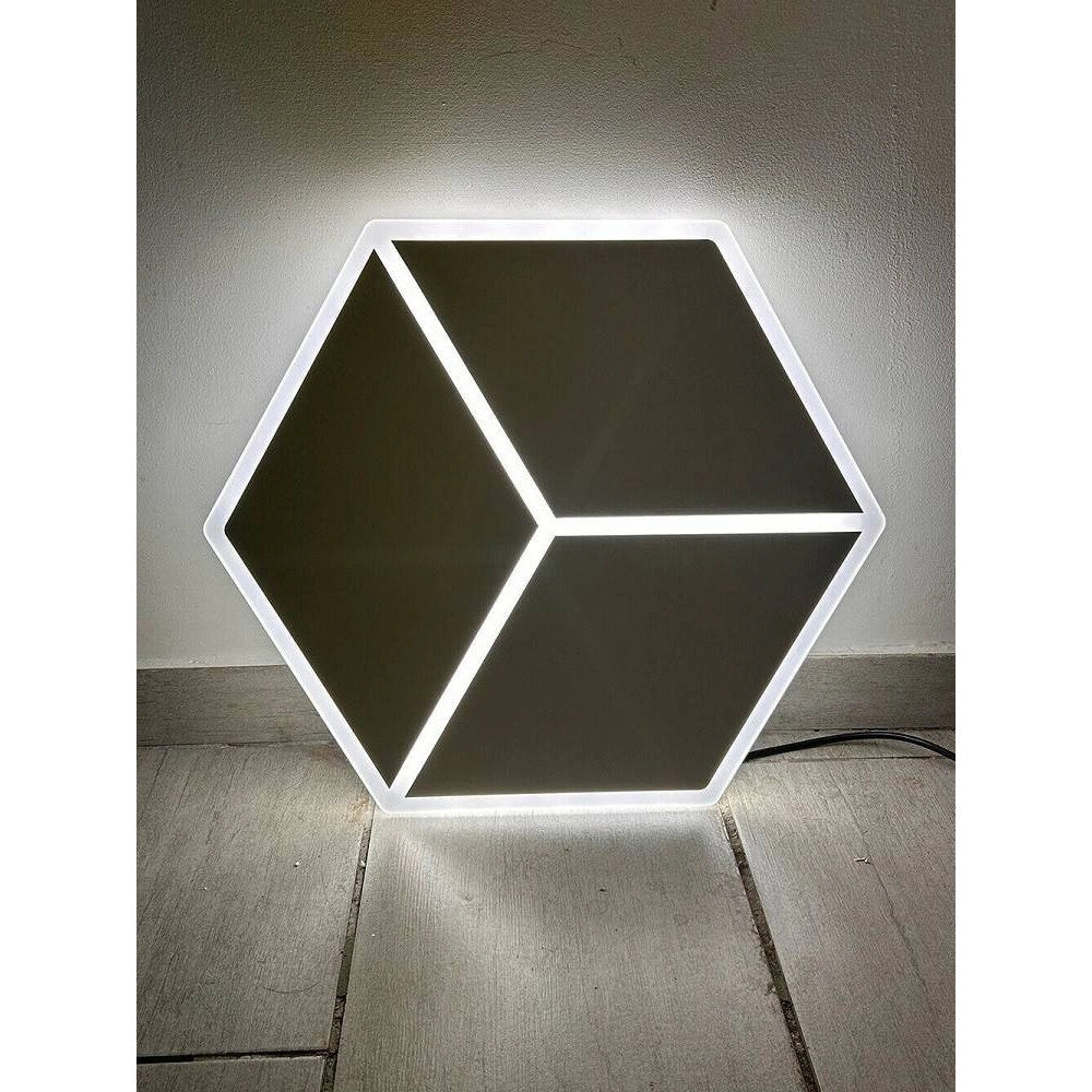 Trade Shop - Plafoniera Led Forma Cubo 3d Da Soffitto 37w Bianca 3 Colorazioni Luce C52-b3c -