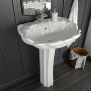 Lavandino a Colonna in Ceramica-Lavabo-Lavello Bianca 580x510x200 mm