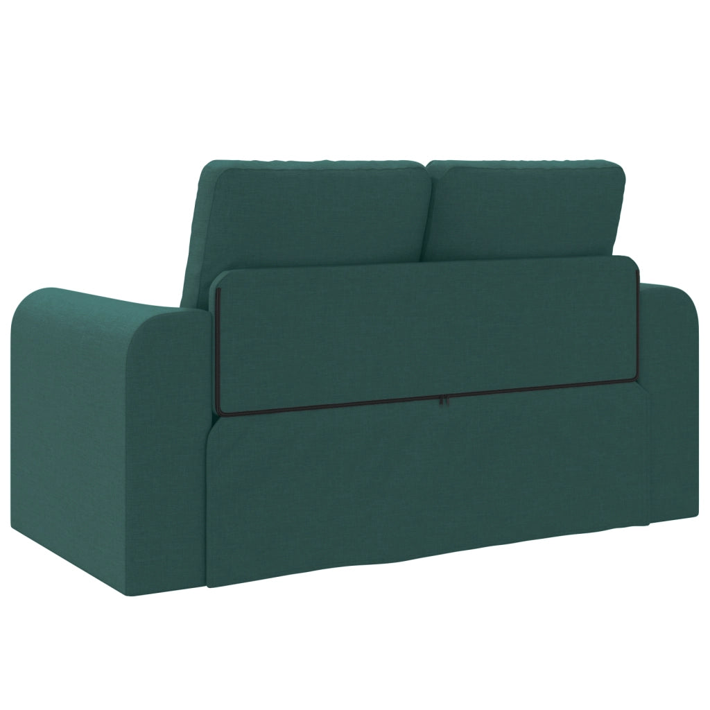 Divano Letto 2-in-1 Verde Scuro 148x71x83 cm Tessuto
