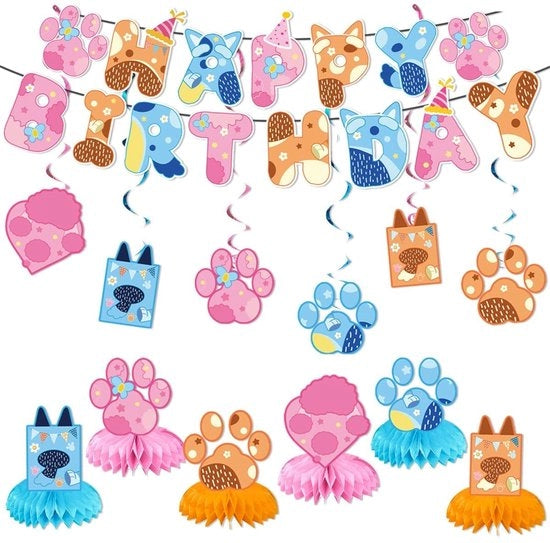 Decorazioni di compleanno per animali, set di decorazioni per festa di compleanno per cani, banner di compleanno con motivi animali, decorazioni per casa per festa di compleanno di un cane, modello: SC-001, materiale: tessuto, dimensioni: 100 x 150 cm