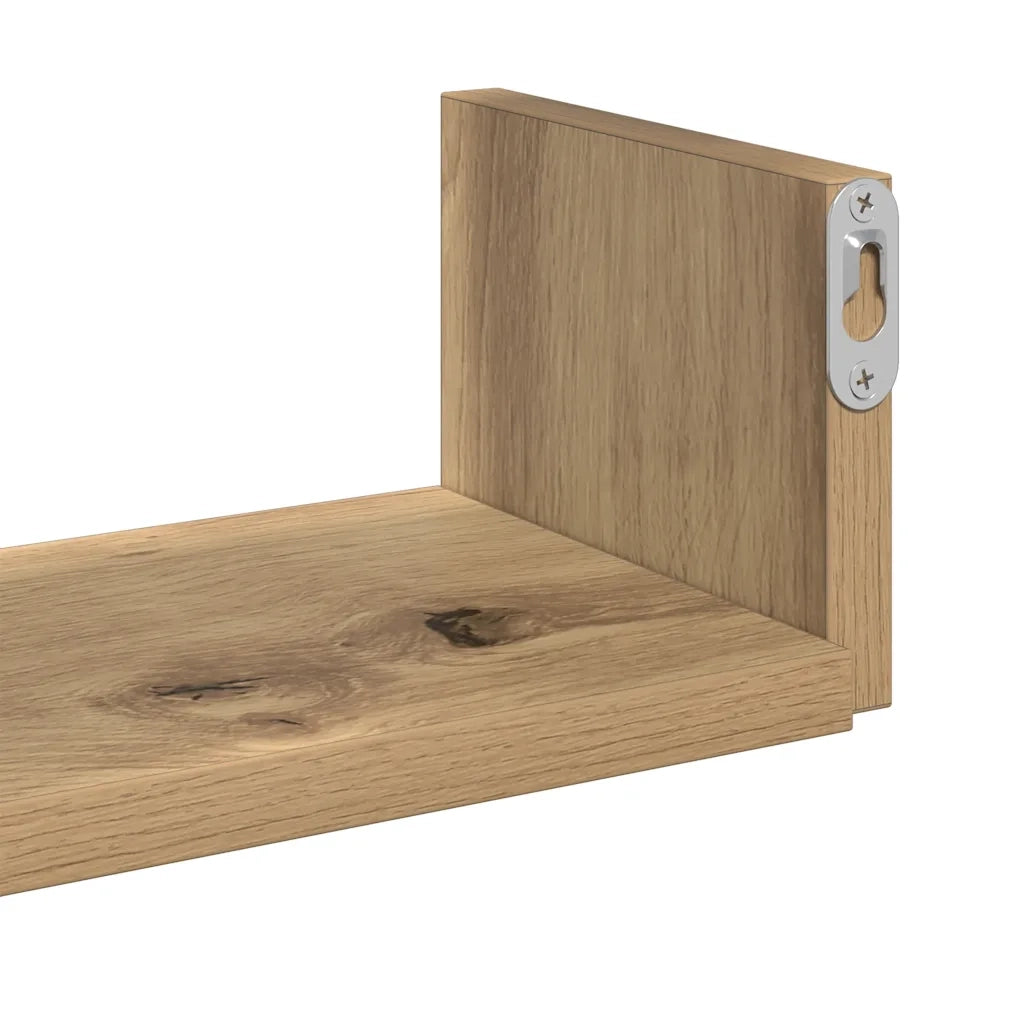 3 pz Mensole Parete | Mensola sospesa Rovere Artigianale in Legno Multistrato