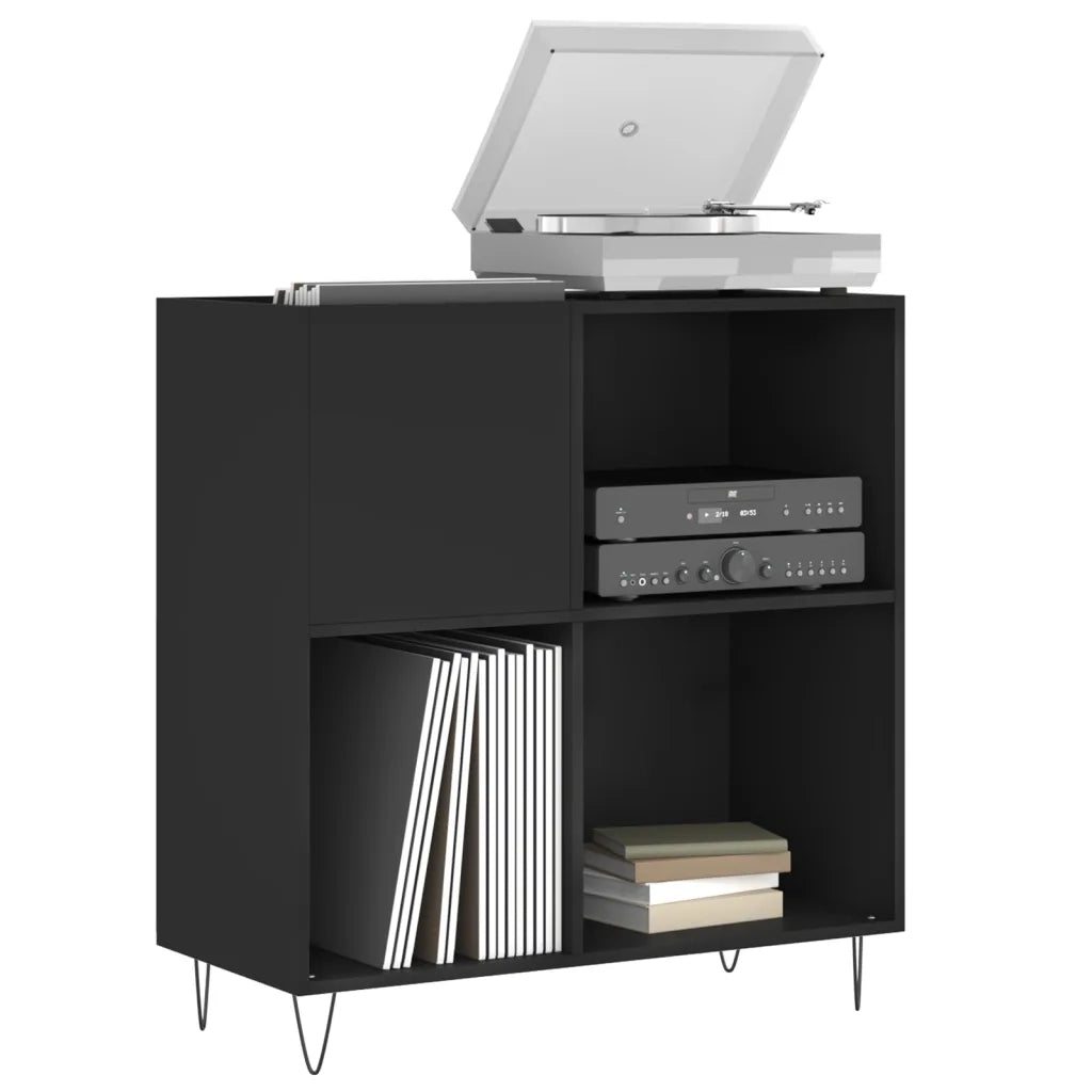 Mobile Porta Dischi Nero 84,5x38x89 cm in Legno Multistratocod mxl 103031