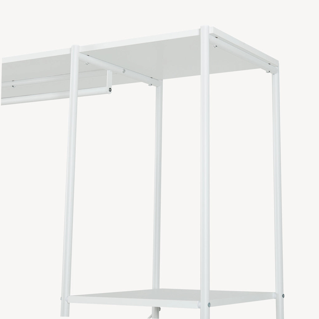 Guardaroba Aperto Verdfjorg con Vano Appendiabiti e 5 Scomparti 200 x 110 x 40 cm - Bianco [en.casa]