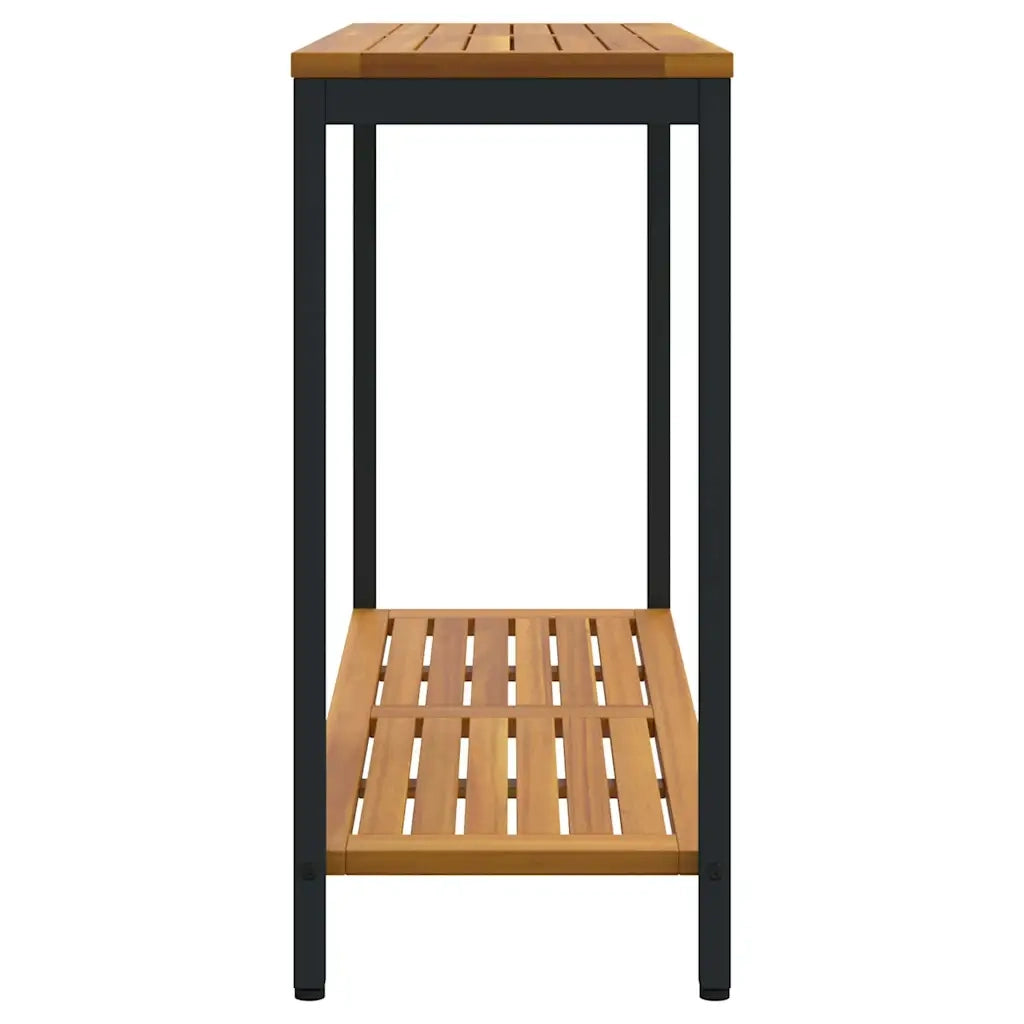 Tavolo da Esterno Naturale e Nero 110 x 35 x 75 cm 4010607