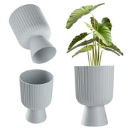 Vaso da fiori KADAX, vaso per piante da giardino, copertura in plastica, 18 cm, supporto per fiori, grigio