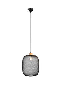 Lampada a Sospensione da Interno   in Metallo Nero Opaco