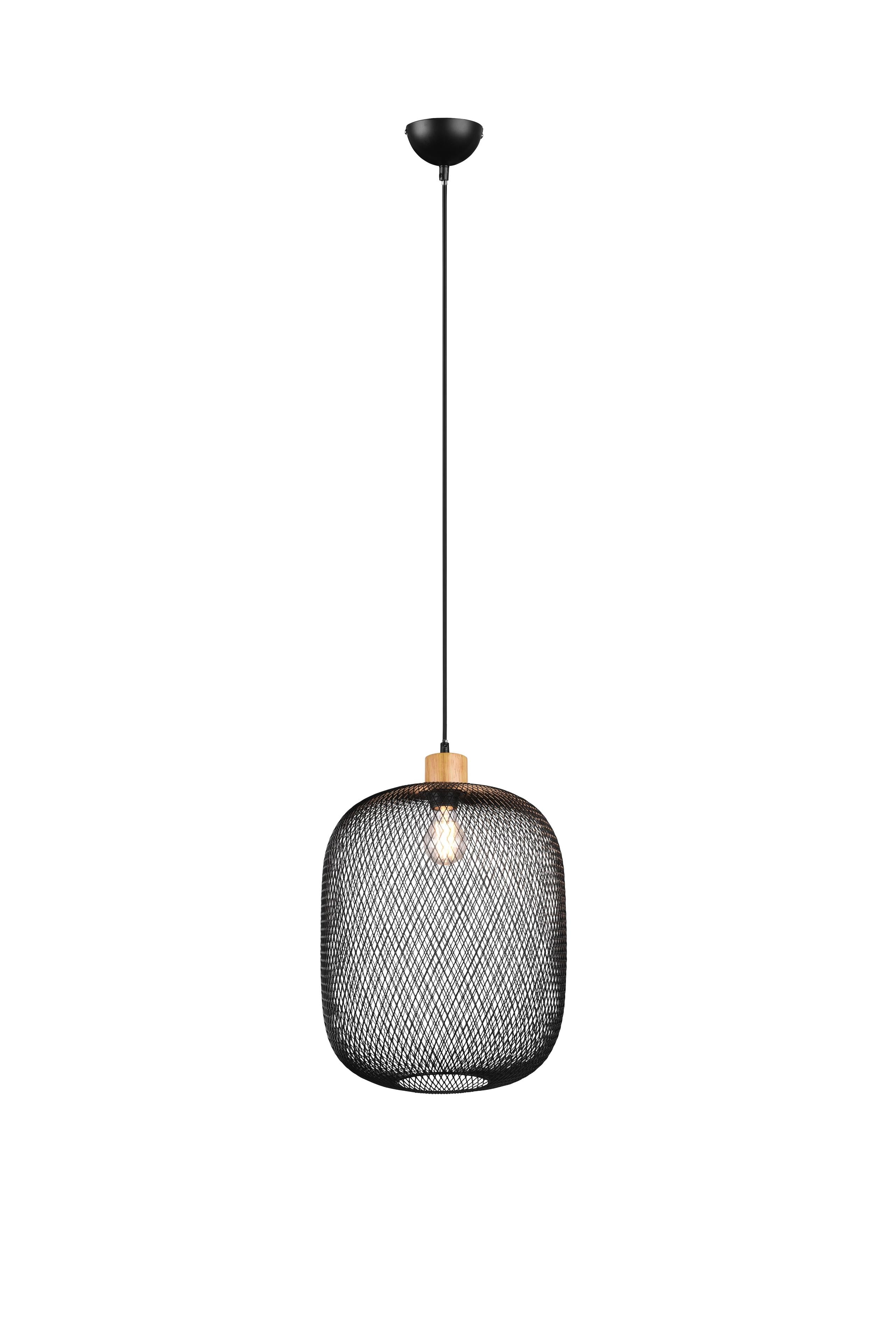 Lampada a Sospensione da Interno   in Metallo Nero Opaco