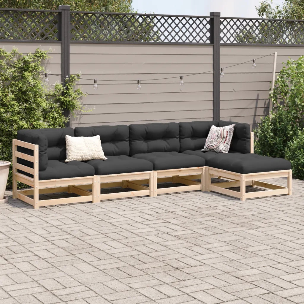 Set Divani da Giardino 5 pz in Legno Massello di Pino 3299384