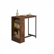 Consolle con ripiano a tre livelli e portabottiglie - per cucina - in legno e metallo - 91×49×91 cm - marrone rustico e nero